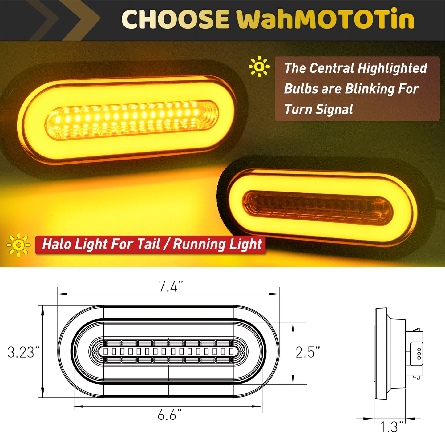 6" Oval LED Lights 2Pcs