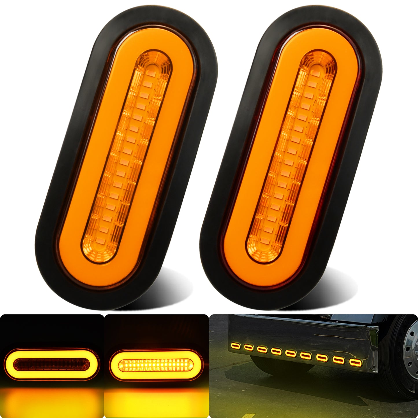 6" Oval LED Lights 2Pcs