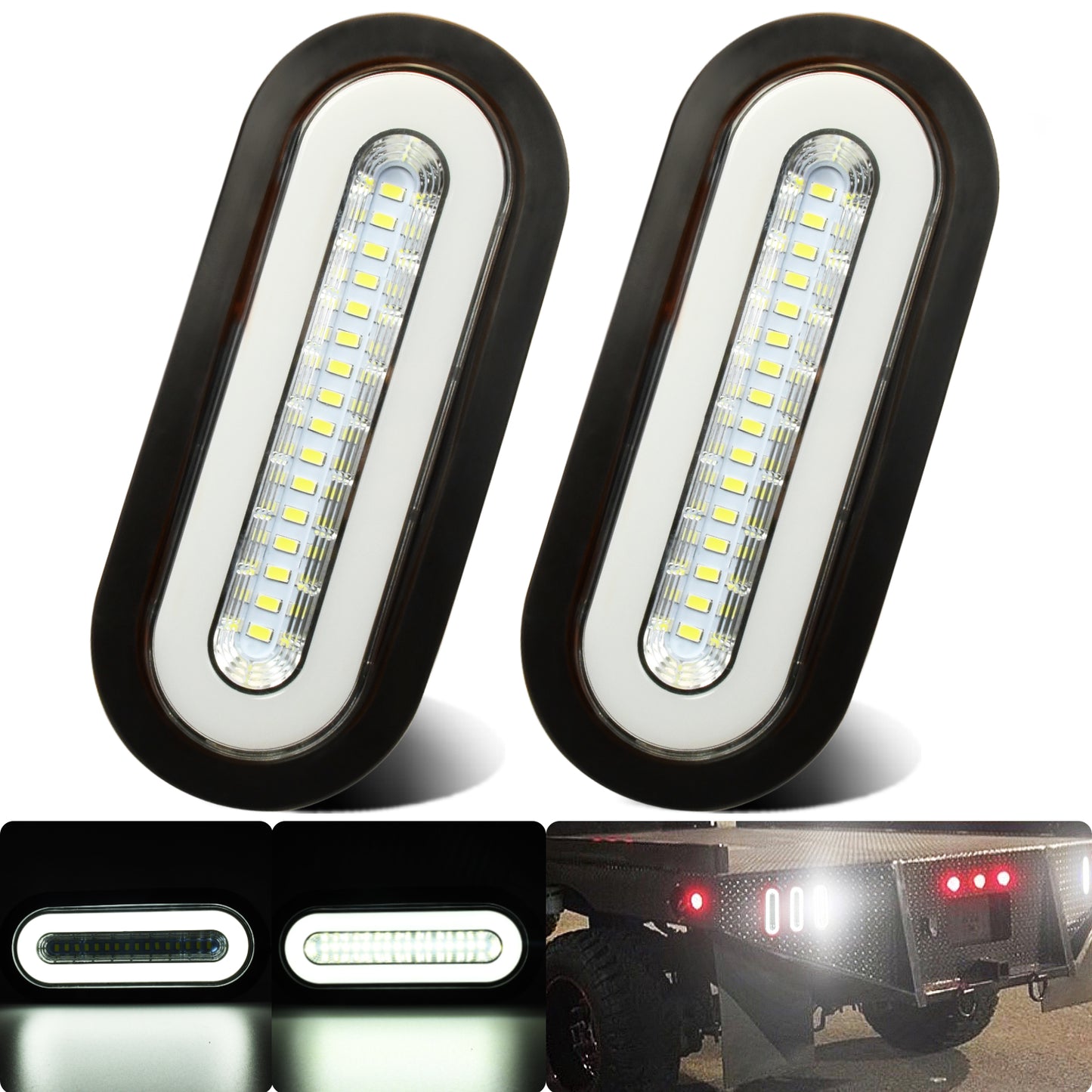 6" Oval LED Lights 2Pcs