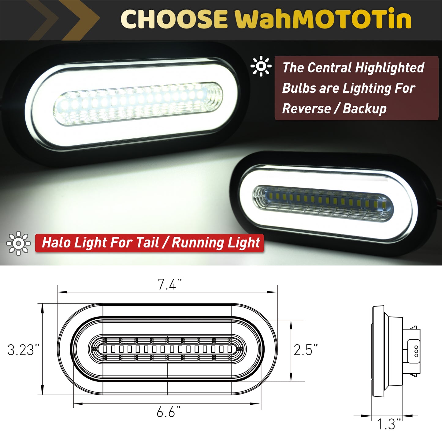 6" Oval LED Lights 2Pcs