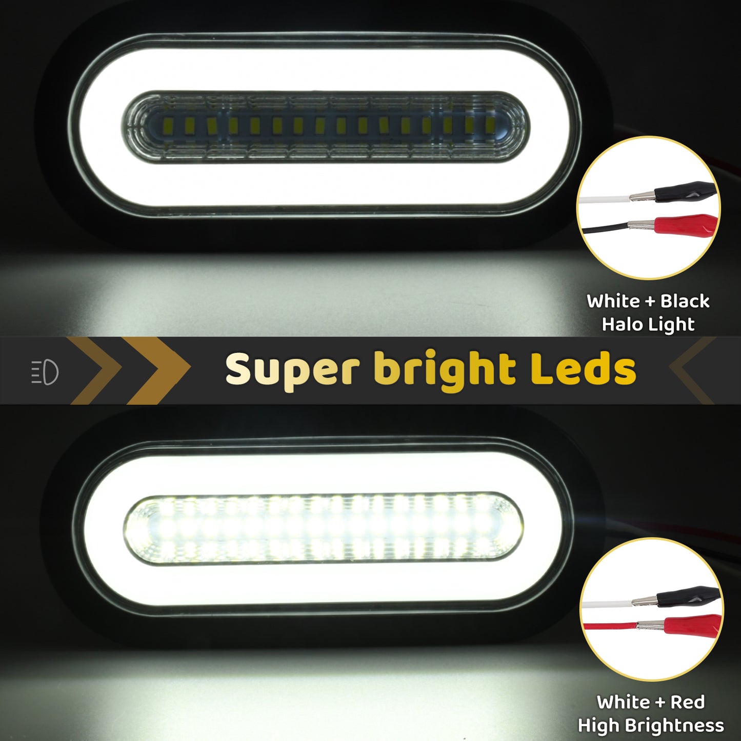 6" Oval LED Lights 2Pcs